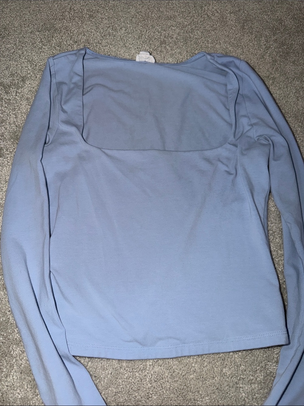 Garage Light Blue Scoop Neck Short Sleeve Shirt